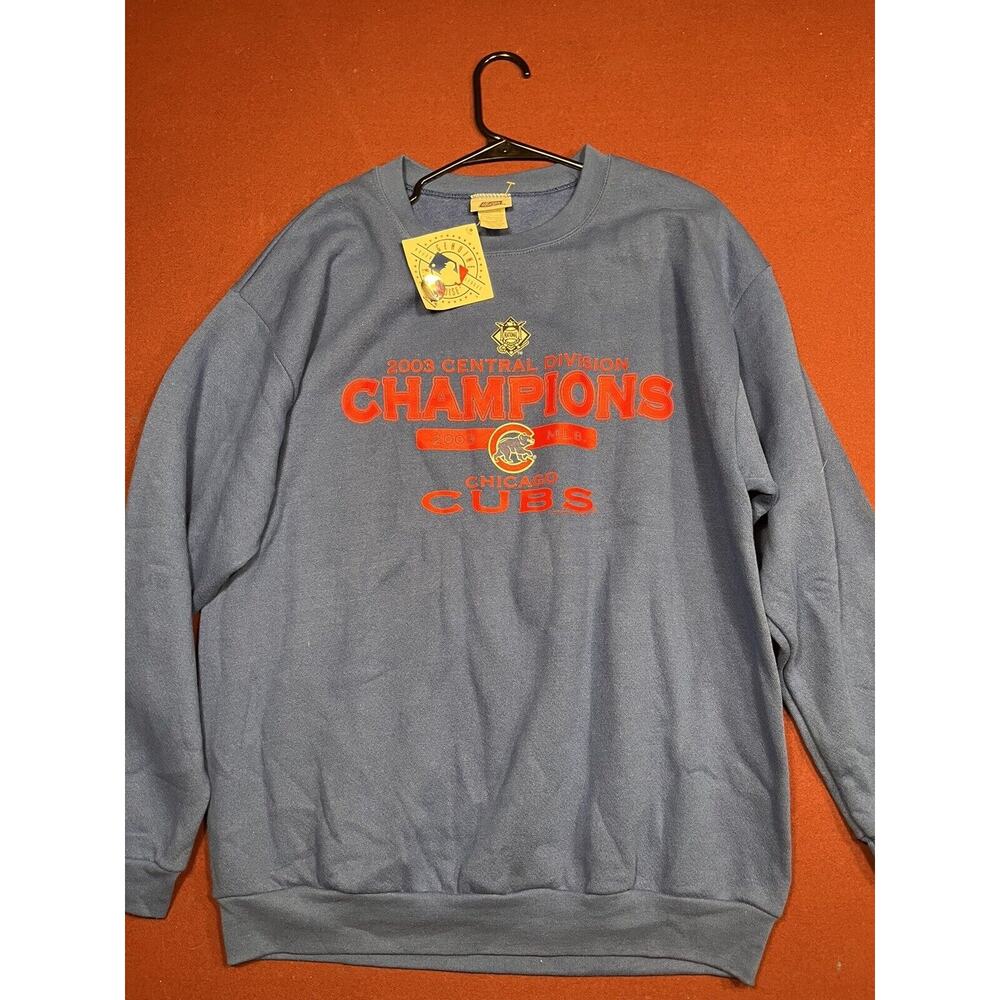Chicago Cubs CENTRAL DIVISION CHAMPIONS 2003 SWEATSHIRT SZ L Vintage Y2K